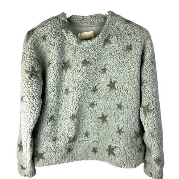 𝅺Thread & Supply Oversized Teddy Bear Fleece Pullover Sweater Gray Size XS, NWT - Picture 1 of 9